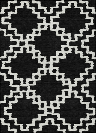 Piper Looms Chantille Diamonds ACN902 Black Machine Washable Area Rug main image