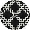 Piper Looms Chantille Diamonds ACN902 Black Machine Washable Area Rug Round Main Image