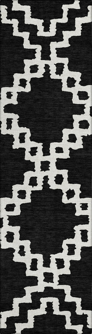 Piper Looms Chantille Diamonds ACN902 Black Machine Washable Area Rug Runner Main Image