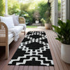 Piper Looms Chantille Diamonds ACN902 Black Machine Washable Area Rug Runner Outdoor Lifestyle Image Feature