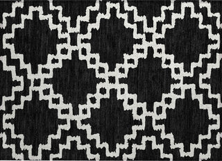 Piper Looms Chantille Diamonds ACN902 Black Machine Washable Area Rug Scatter Main Image