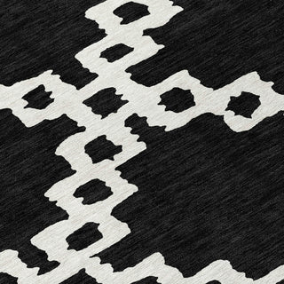 Piper Looms Chantille Diamonds ACN902 Black Machine Washable Area Rug Swatch Image