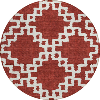 Piper Looms Chantille Diamonds ACN902 Brick Machine Washable Area Rug Round Main Image