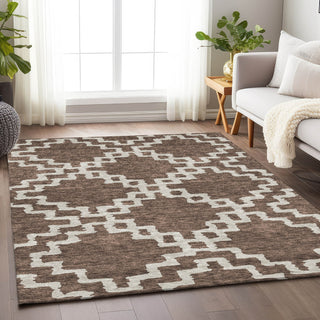 Piper Looms Chantille Diamonds ACN902 Brown Machine Washable Area Rug Lifestyle Image Feature