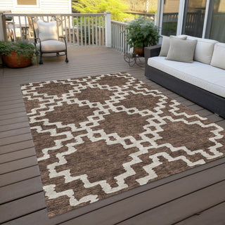 Piper Looms Chantille Diamonds ACN902 Brown Machine Washable Area Rug Outdoor Lifestyle Image Feature