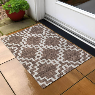Piper Looms Chantille Diamonds ACN902 Brown Machine Washable Area Rug Scatter Outdoor Lifestyle Image Feature