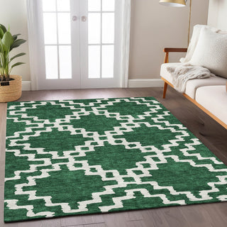 Piper Looms Chantille Diamonds ACN902 Emerald Machine Washable Area Rug Lifestyle Image Feature