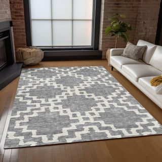 Piper Looms Chantille Diamonds ACN902 Gray Machine Washable Area Rug Lifestyle Image Feature