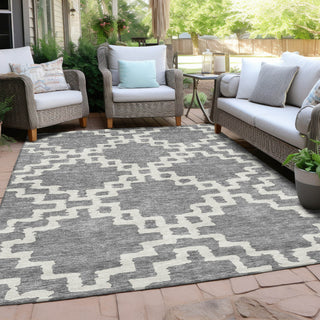 Piper Looms Chantille Diamonds ACN902 Gray Machine Washable Area Rug Outdoor Lifestyle Image Feature