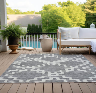 Piper Looms Chantille Diamonds ACN902 Gray Machine Washable Area Rug Outdoor Lifestyle Image Feature
