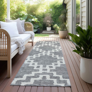 Piper Looms Chantille Diamonds ACN902 Gray Machine Washable Area Rug Runner Outdoor Lifestyle Image Feature