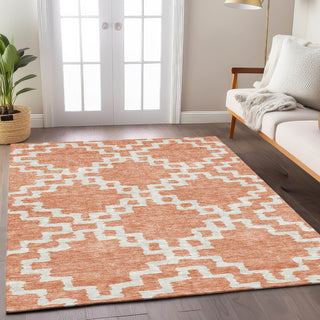 Piper Looms Chantille Diamonds ACN902 Salmon Machine Washable Area Rug Lifestyle Image Feature