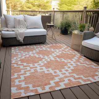 Piper Looms Chantille Diamonds ACN902 Salmon Machine Washable Area Rug Outdoor Lifestyle Image Feature