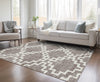 Piper Looms Chantille Diamonds ACN902 Taupe Machine Washable Area Rug Lifestyle Image Feature