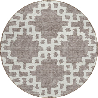 Piper Looms Chantille Diamonds ACN902 Taupe Machine Washable Area Rug Round Main Image