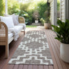 Piper Looms Chantille Diamonds ACN902 Taupe Machine Washable Area Rug Runner Outdoor Lifestyle Image Feature
