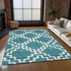 Piper Looms Chantille Diamonds ACN902 Teal Machine Washable Area Rug Lifestyle Image Feature