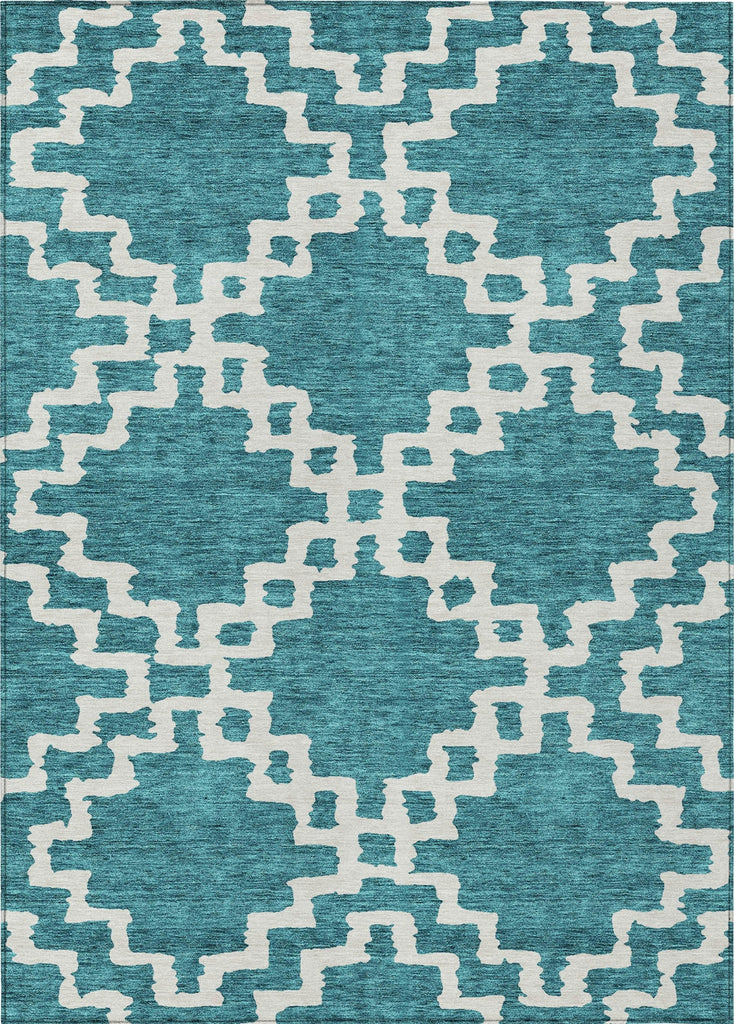Piper Looms Chantille Diamonds ACN902 Teal Machine Washable Area Rug main image