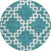 Piper Looms Chantille Diamonds ACN902 Teal Machine Washable Area Rug Round Main Image