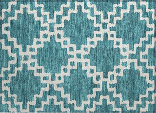 Piper Looms Chantille Diamonds ACN902 Teal Machine Washable Area Rug Scatter Main Image