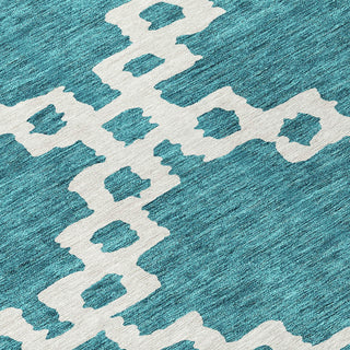 Piper Looms Chantille Diamonds ACN902 Teal Machine Washable Area Rug Swatch Image