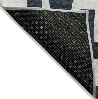 Piper Looms Chantille Lines ACN903 Black Machine Washable Area Rug Backing Image