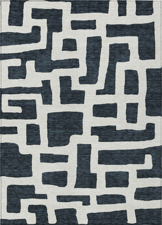 Piper Looms Chantille Lines ACN903 Black Machine Washable Area Rug main image