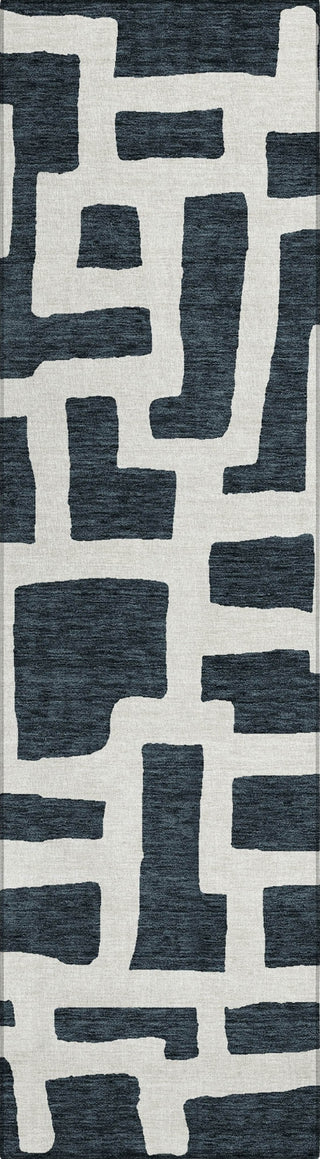 Piper Looms Chantille Lines ACN903 Black Machine Washable Area Rug Runner Main Image