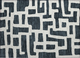 Piper Looms Chantille Lines ACN903 Black Machine Washable Area Rug Scatter Main Image
