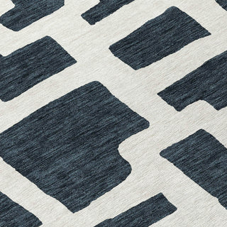Piper Looms Chantille Lines ACN903 Black Machine Washable Area Rug Swatch Image