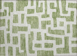 Piper Looms Chantille Lines ACN903 Green Machine Washable Area Rug Scatter Main Image