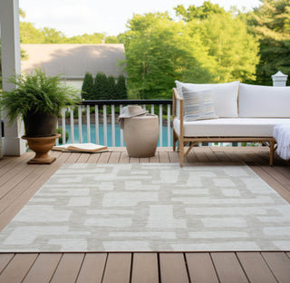 Piper Looms Chantille Lines ACN903 Ivory Machine Washable Area Rug Outdoor Lifestyle Image Feature