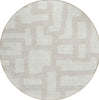 Piper Looms Chantille Lines ACN903 Ivory Machine Washable Area Rug Round Main Image