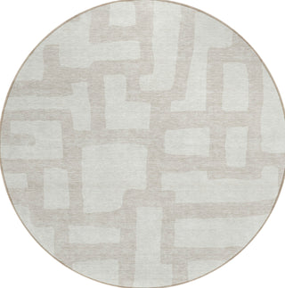 Piper Looms Chantille Lines ACN903 Ivory Machine Washable Area Rug Round Main Image