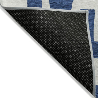 Piper Looms Chantille Lines ACN903 Navy Machine Washable Area Rug Backing Image