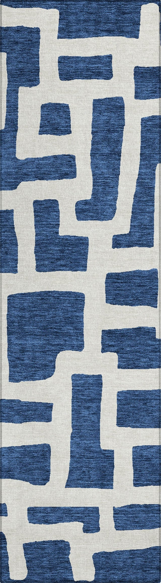Piper Looms Chantille Lines ACN903 Navy Machine Washable Area Rug Runner Main Image