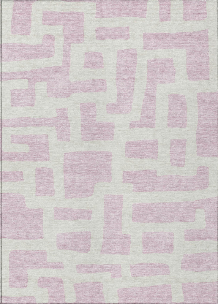 Piper Looms Chantille Lines ACN903 Pink Machine Washable Area Rug main image
