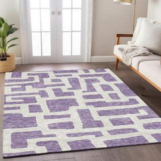 Piper Looms Chantille Lines ACN903 Purple Machine Washable Area Rug Lifestyle Image Feature