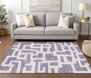 Piper Looms Chantille Lines ACN903 Purple Machine Washable Area Rug Lifestyle Image Feature