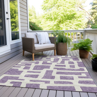 Piper Looms Chantille Lines ACN903 Purple Machine Washable Area Rug Outdoor Lifestyle Image Feature