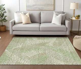 Piper Looms Chantille Floral ACN904 Aloe Machine Washable Area Rug Lifestyle Image Feature