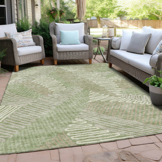 Piper Looms Chantille Floral ACN904 Aloe Machine Washable Area Rug Outdoor Lifestyle Image Feature