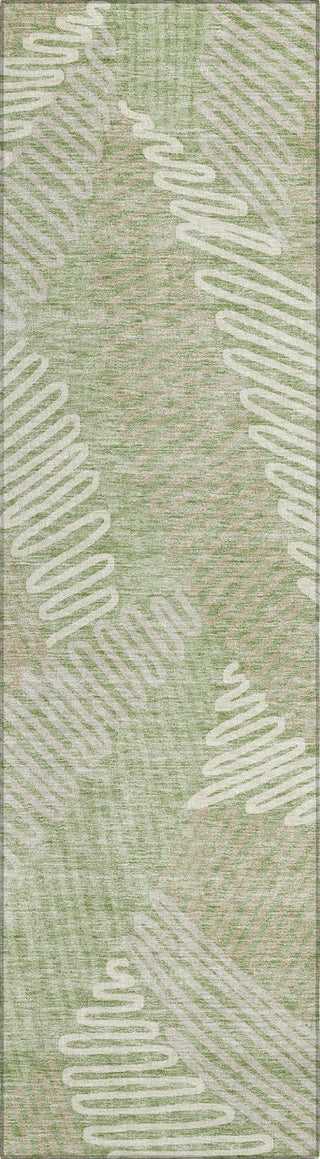Piper Looms Chantille Floral ACN904 Aloe Machine Washable Area Rug Runner Main Image