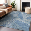 Piper Looms Chantille Floral ACN904 Blue Machine Washable Area Rug Lifestyle Image Feature