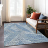Piper Looms Chantille Floral ACN904 Blue Machine Washable Area Rug Lifestyle Image Feature