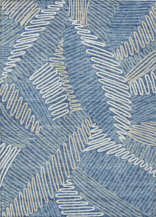 Piper Looms Chantille Floral ACN904 Blue Machine Washable Area Rug main image