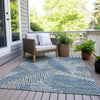 Piper Looms Chantille Floral ACN904 Blue Machine Washable Area Rug Outdoor Lifestyle Image Feature