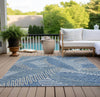 Piper Looms Chantille Floral ACN904 Blue Machine Washable Area Rug Outdoor Lifestyle Image Feature