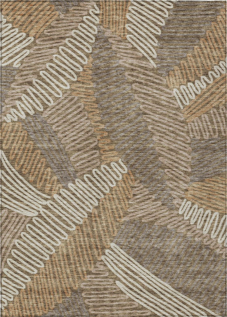 Piper Looms Chantille Floral ACN904 Brown Machine Washable Area Rug main image