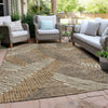 Piper Looms Chantille Floral ACN904 Brown Machine Washable Area Rug Outdoor Lifestyle Image Feature